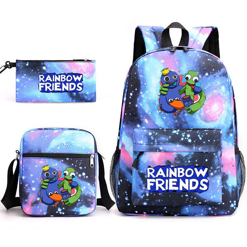 Rainbow Friends #2 SchoolBag Backpack Shoulder Bag Book Pencil Bags  3pcs Set