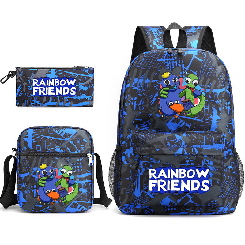 Rainbow Friends #2 SchoolBag Backpack Shoulder Bag Book Pencil Bags  3pcs Set