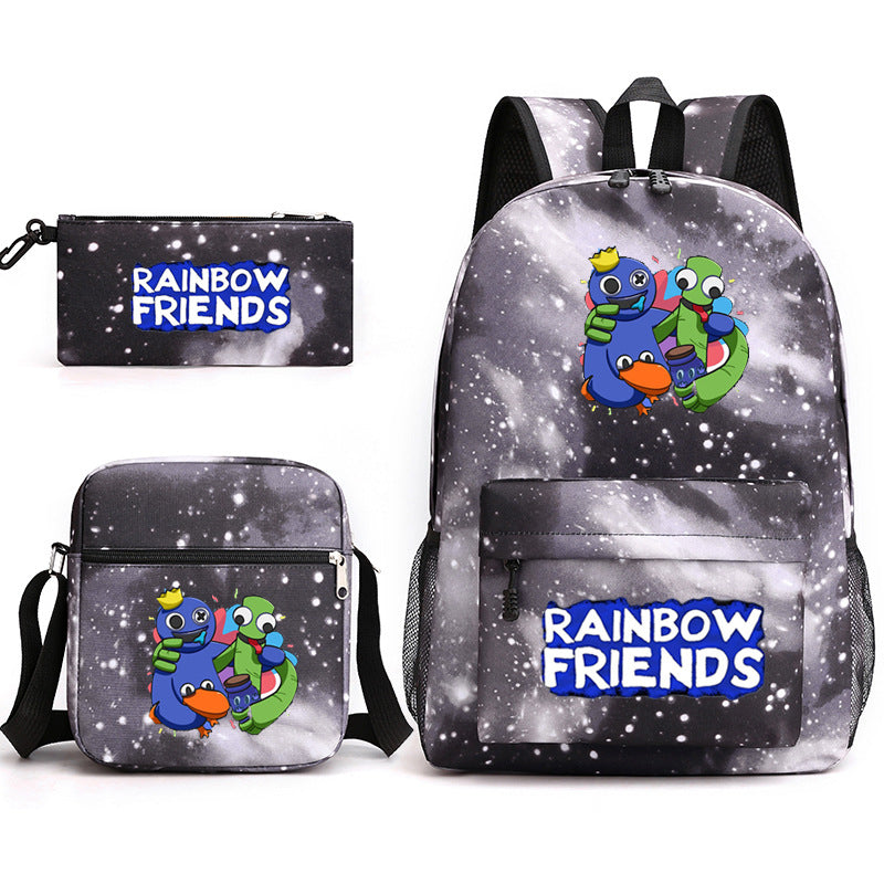 Rainbow Friends #2 SchoolBag Backpack Shoulder Bag Book Pencil Bags  3pcs Set