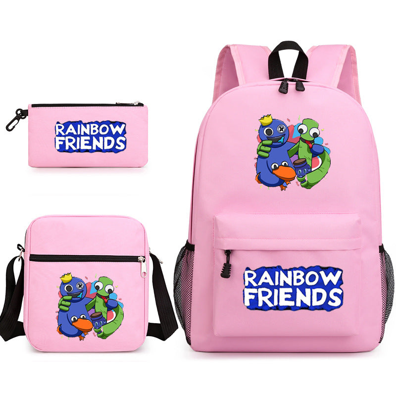 Rainbow Friends #2 SchoolBag Backpack Shoulder Bag Book Pencil Bags  3pcs Set