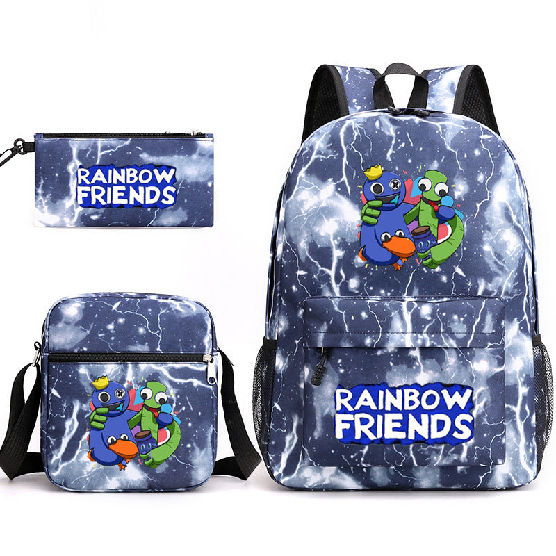 Rainbow Friends #2 SchoolBag Backpack Shoulder Bag Book Pencil Bags  3pcs Set