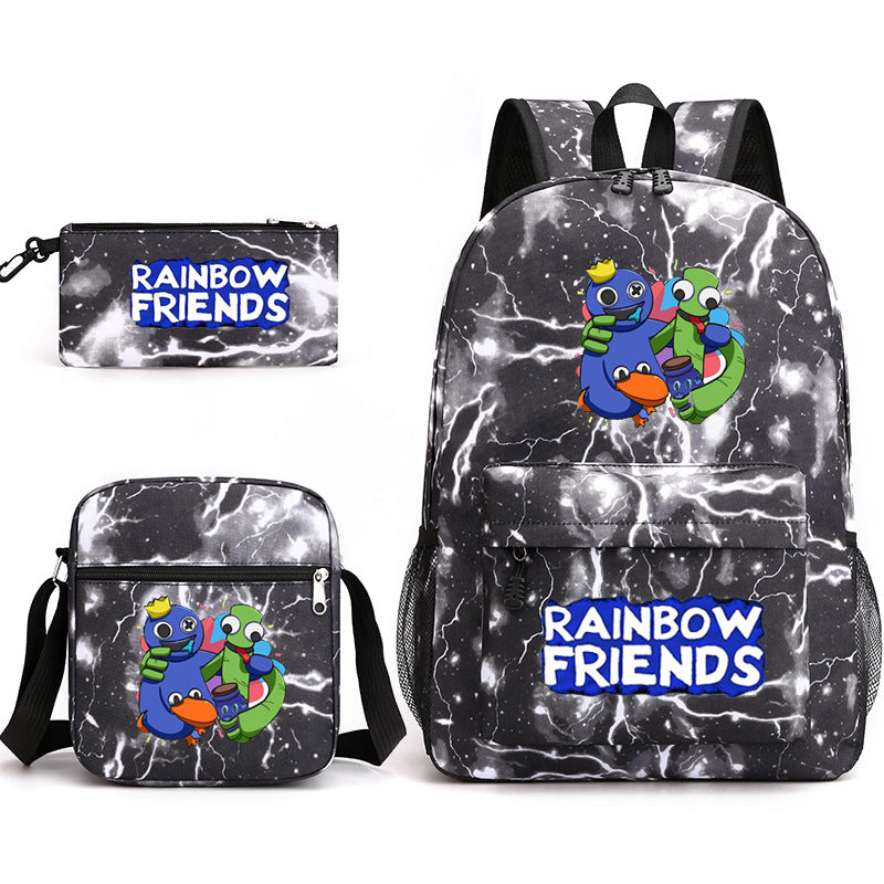 Rainbow Friends #2 SchoolBag Backpack Shoulder Bag Book Pencil Bags  3pcs Set