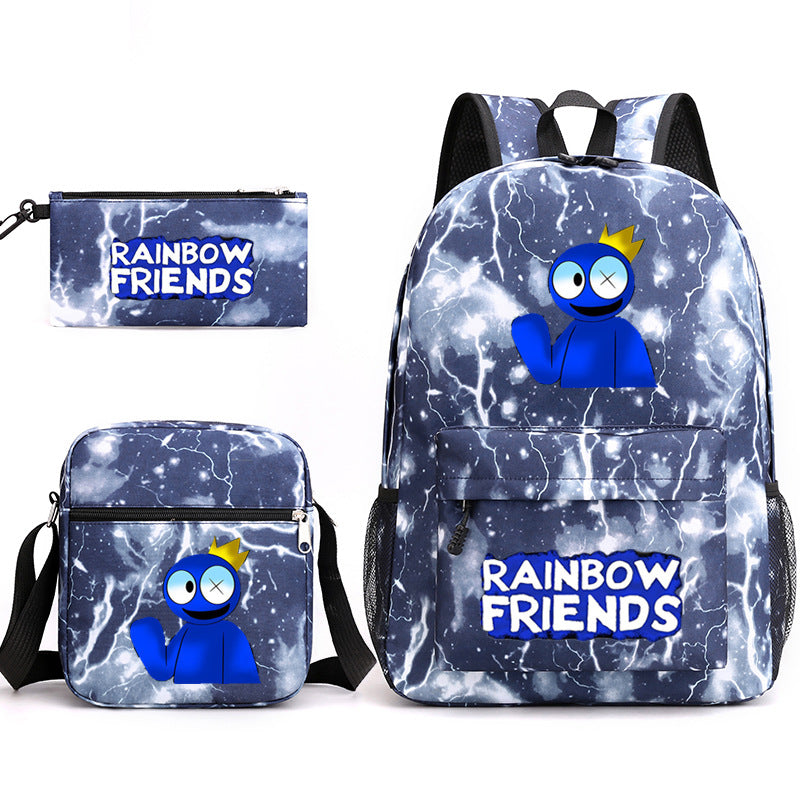 Rainbow Friends #2 SchoolBag Backpack Shoulder Bag Book Pencil Bags  3pcs Set