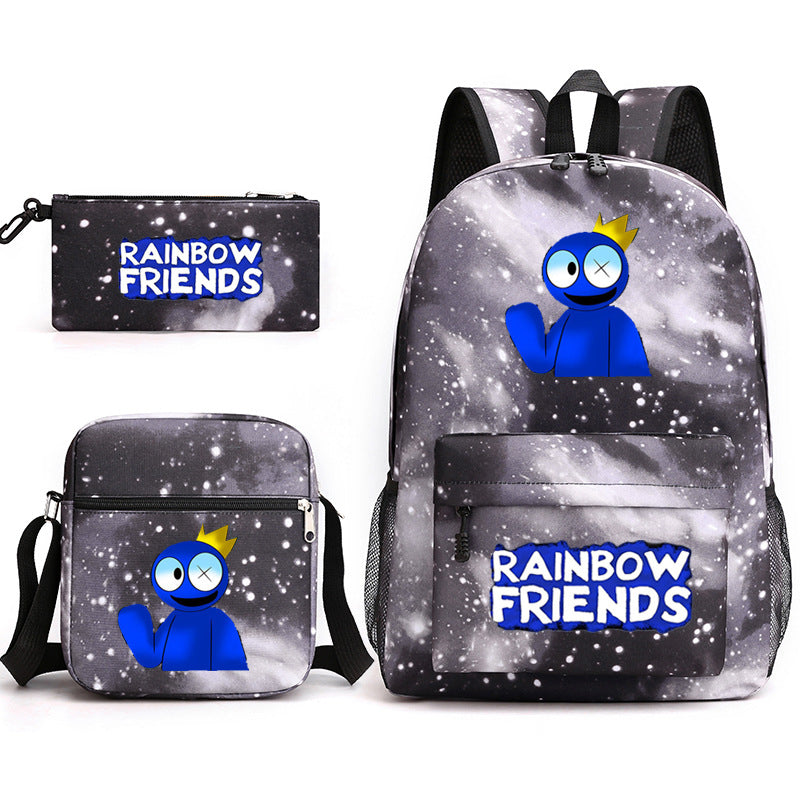 Rainbow Friends #2 SchoolBag Backpack Shoulder Bag Book Pencil Bags  3pcs Set