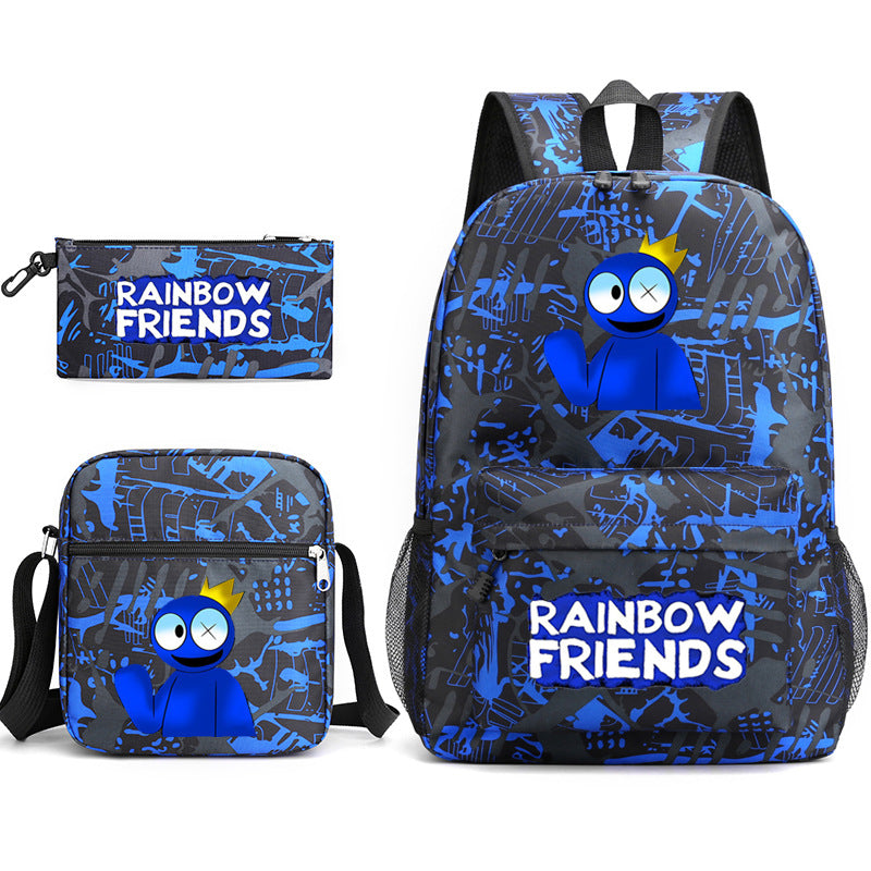 Rainbow Friends #2 SchoolBag Backpack Shoulder Bag Book Pencil Bags  3pcs Set