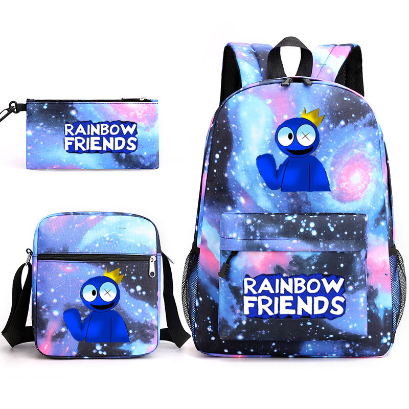 Rainbow Friends #2 SchoolBag Backpack Shoulder Bag Book Pencil Bags  3pcs Set