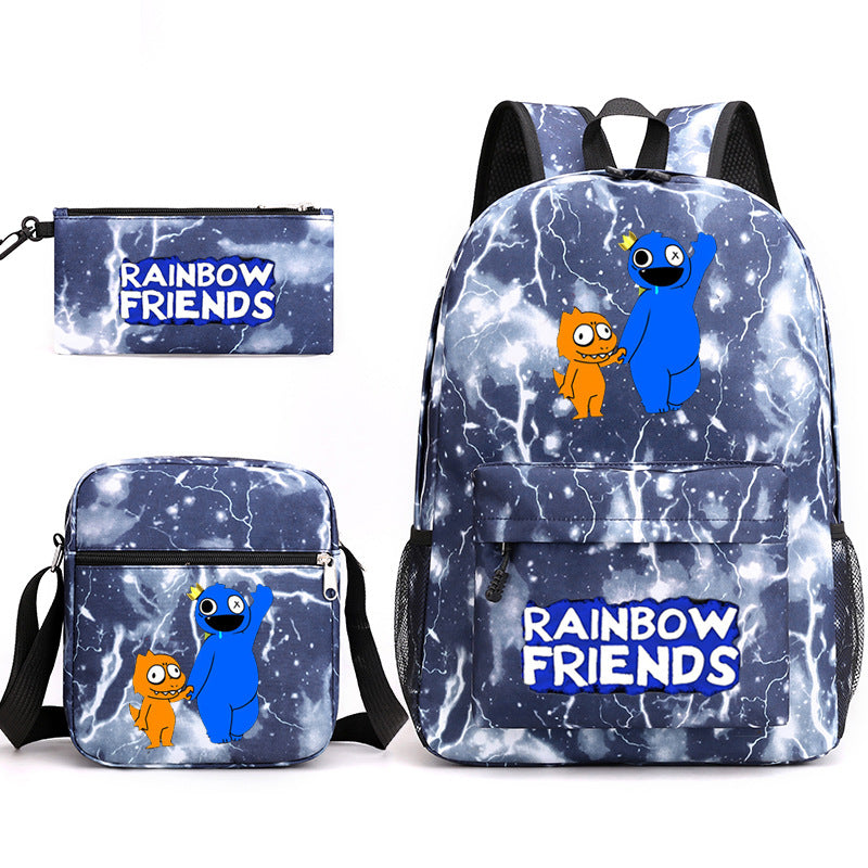 Rainbow Friends #2 SchoolBag Backpack Shoulder Bag Book Pencil Bags  3pcs Set