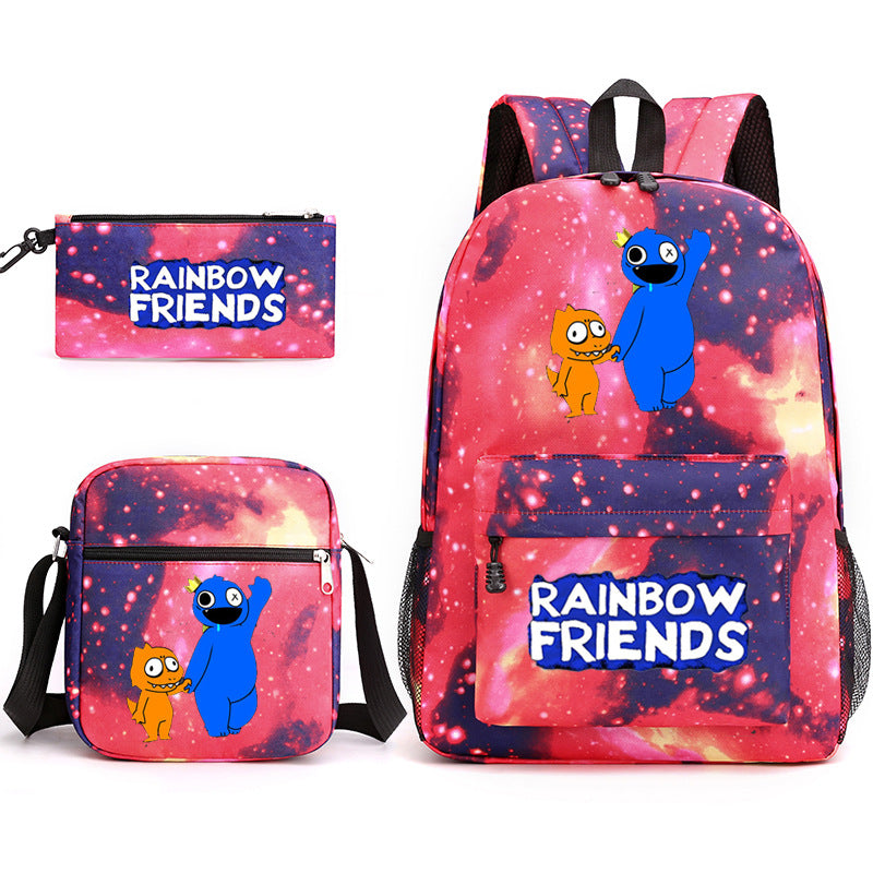 Rainbow Friends #1 SchoolBag Backpack Shoulder Bag Book Pencil Bags  3pcs Set