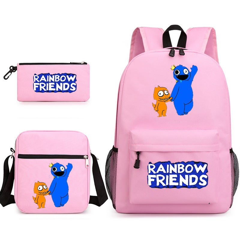 Rainbow Friends #2 SchoolBag Backpack Shoulder Bag Book Pencil Bags  3pcs Set