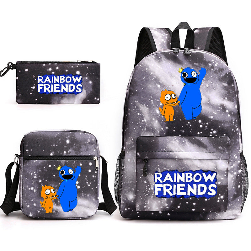 Rainbow Friends #2 SchoolBag Backpack Shoulder Bag Book Pencil Bags  3pcs Set