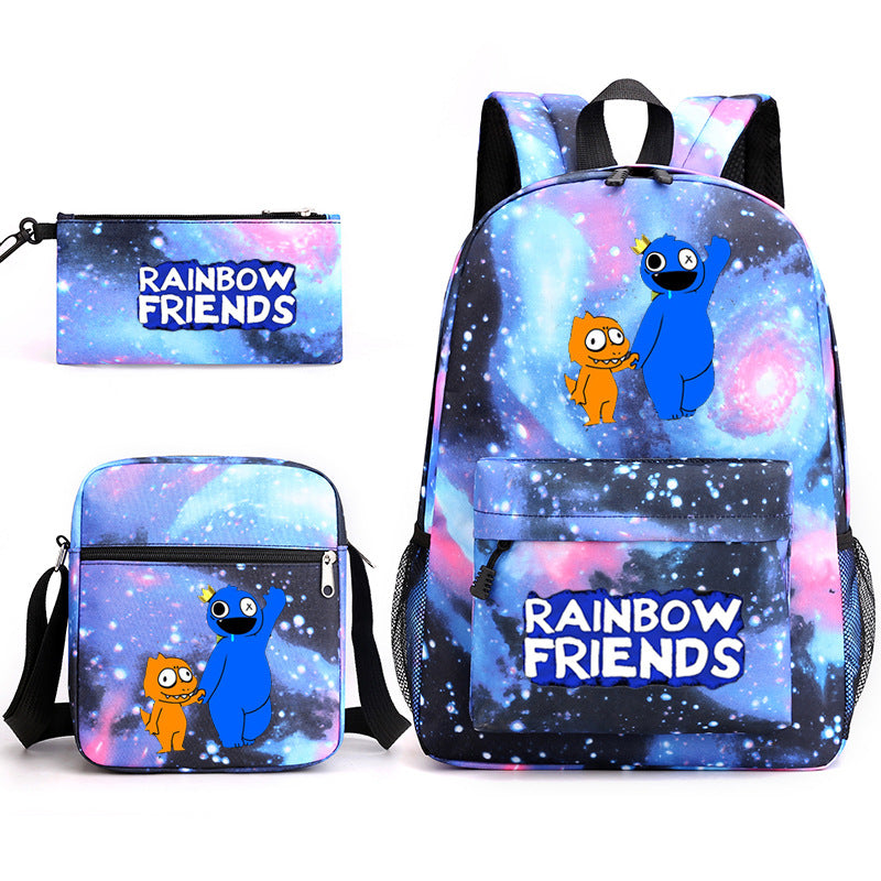 Rainbow Friends #1 SchoolBag Backpack Shoulder Bag Book Pencil Bags  3pcs Set