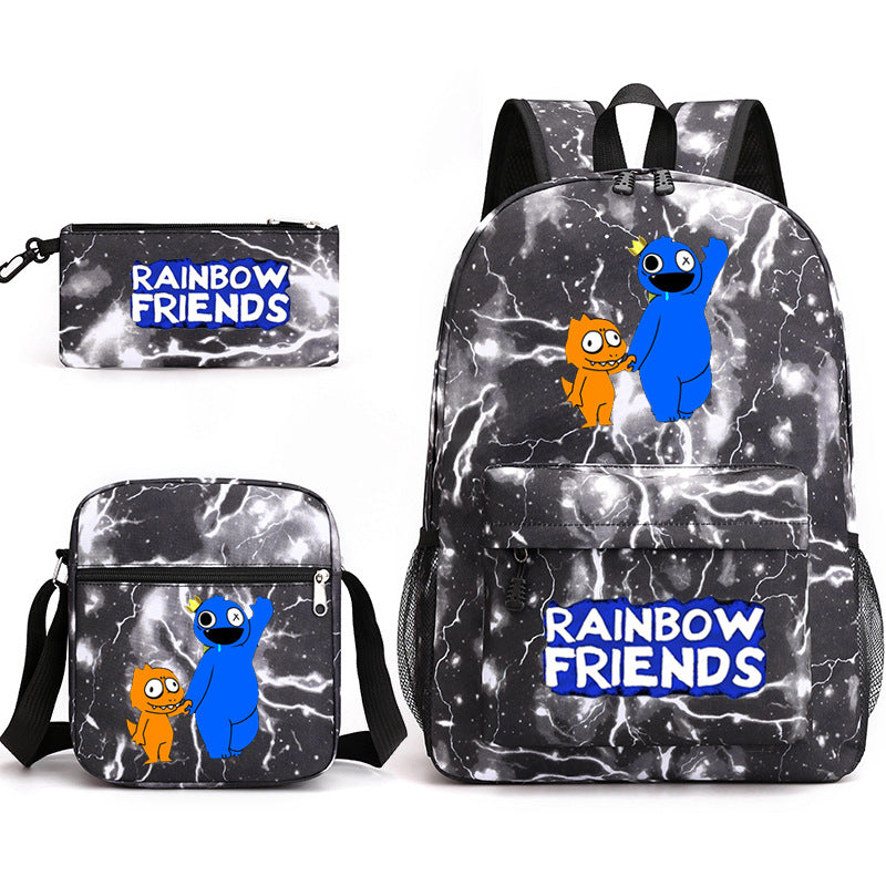 Rainbow Friends #2 SchoolBag Backpack Shoulder Bag Book Pencil Bags  3pcs Set