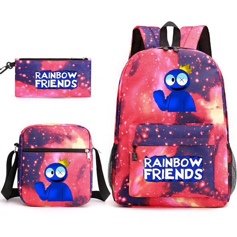 Rainbow Friends #2 SchoolBag Backpack Shoulder Bag Book Pencil Bags  3pcs Set