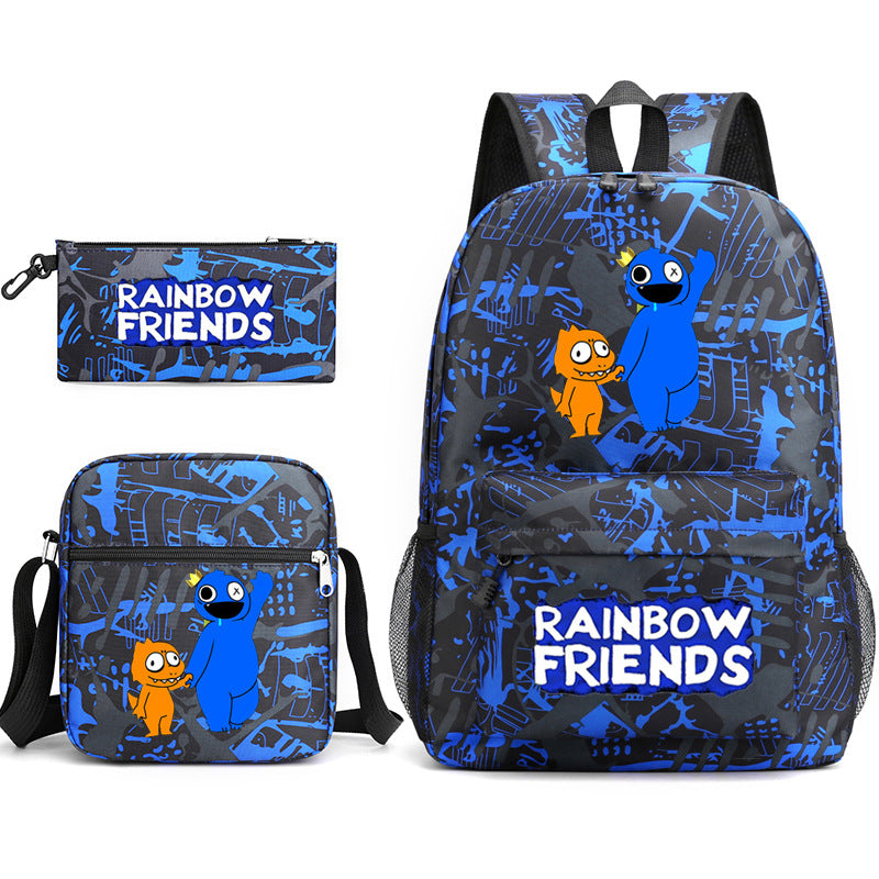 Rainbow Friends #2 SchoolBag Backpack Shoulder Bag Book Pencil Bags  3pcs Set