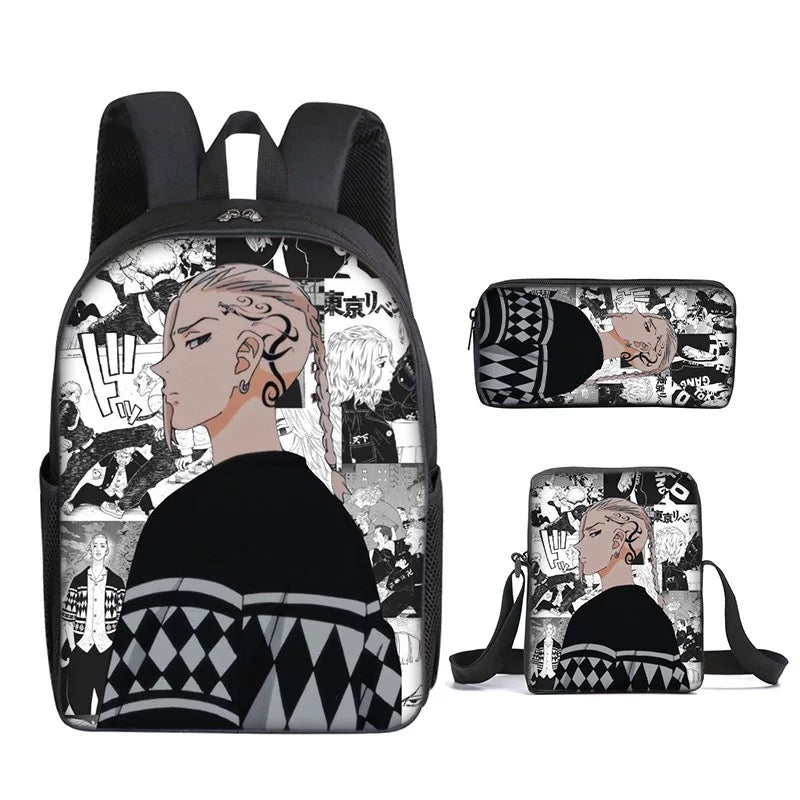 Tokyo Revengers Schoolbag Backpack Lunch Bag Pencil Case Set Gift for Kids Students