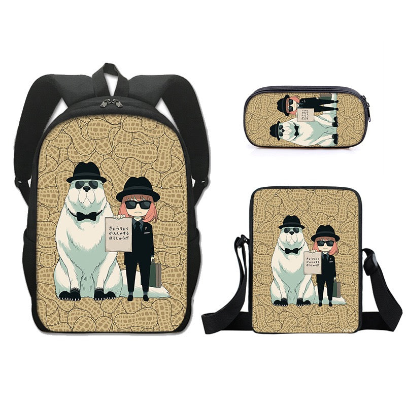 SPY×FAMILY Schoolbag Backpack Lunch Bag Pencil Case Set Gift for Kids Students