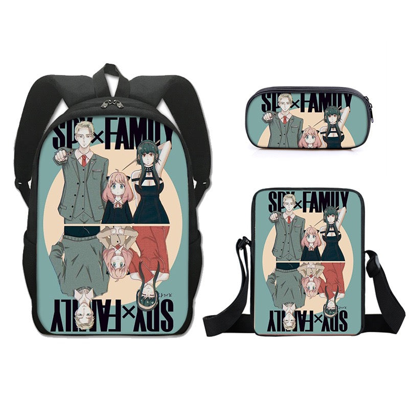 SPY×FAMILY Schoolbag Backpack Lunch Bag Pencil Case Set Gift for Kids Students