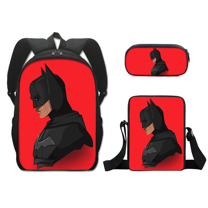 The Dark Knight Batman Schoolbag Backpack Lunch Bag Pencil Case Set Gift for Kids Students