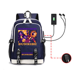 Fnaf Security Breach Sundrop Moondrop USB Charging Backpack School Note Book Laptop Travel Bags