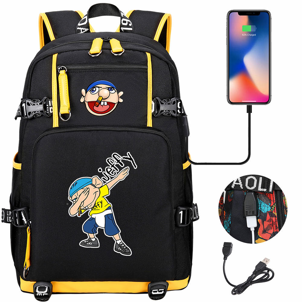 Jeffy USB Charging Backpack School NoteBook Laptop Travel Bags