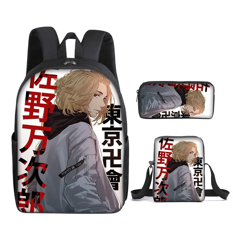 Tokyo Revengers Schoolbag Backpack Lunch Bag Pencil Case Set Gift for Kids Students