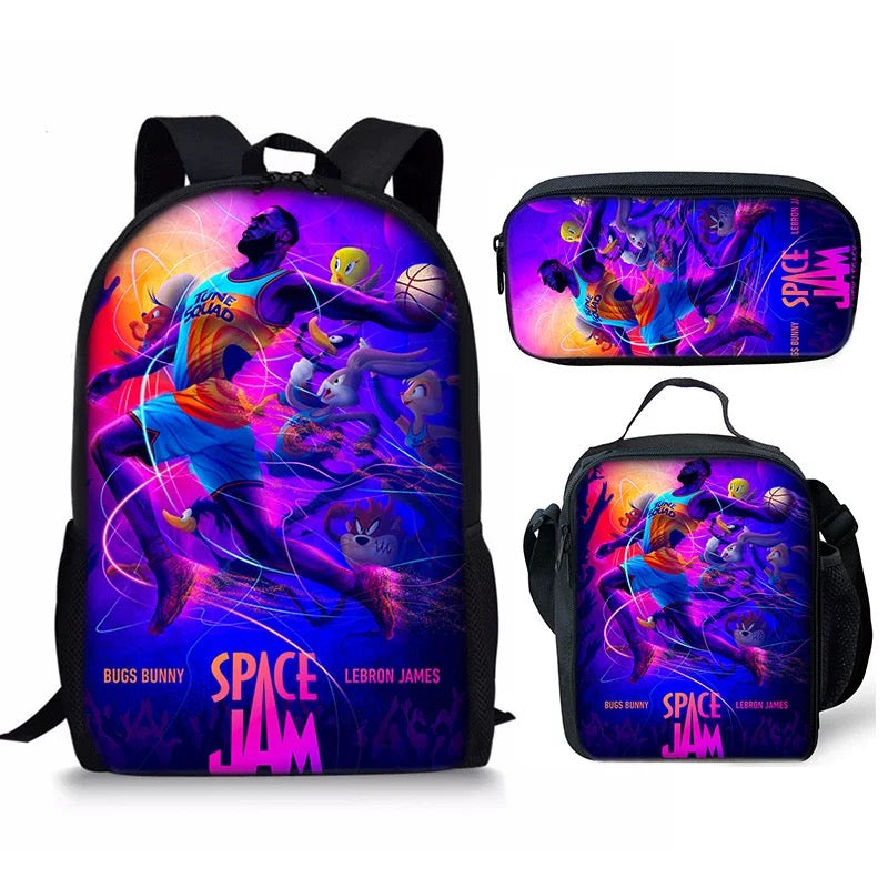 Space Jam A New Legacy Schoolbag Backpack Lunch Bag Pencil Case Set Gift for Kids Students