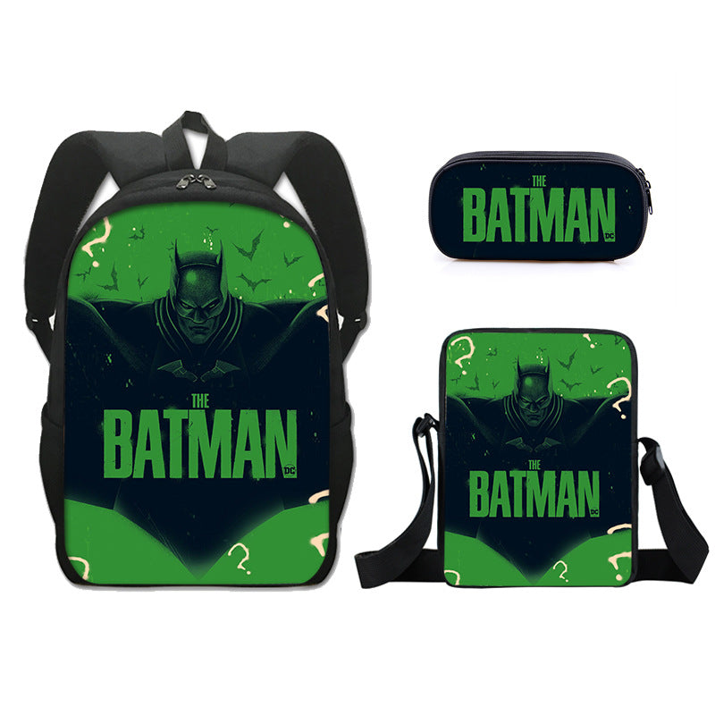 The Dark Knight Batman Schoolbag Backpack Lunch Bag Pencil Case Set Gift for Kids Students