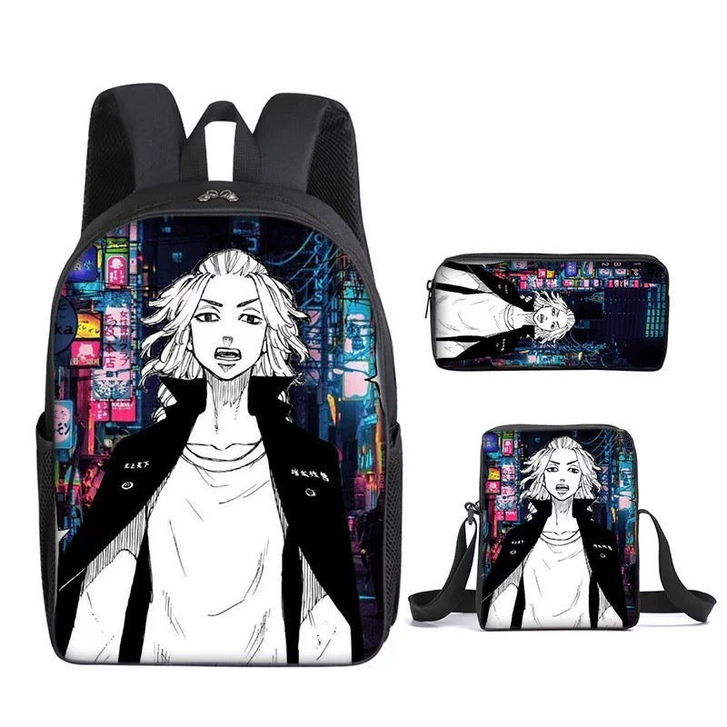 Tokyo Revengers Schoolbag Backpack Lunch Bag Pencil Case Set Gift for Kids Students