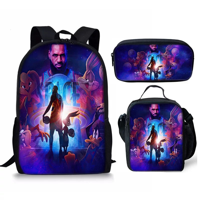 Space Jam A New Legacy Schoolbag Backpack Lunch Bag Pencil Case Set Gift for Kids Students