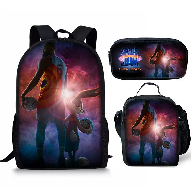 Space Jam A New Legacy Schoolbag Backpack Lunch Bag Pencil Case Set Gift for Kids Students