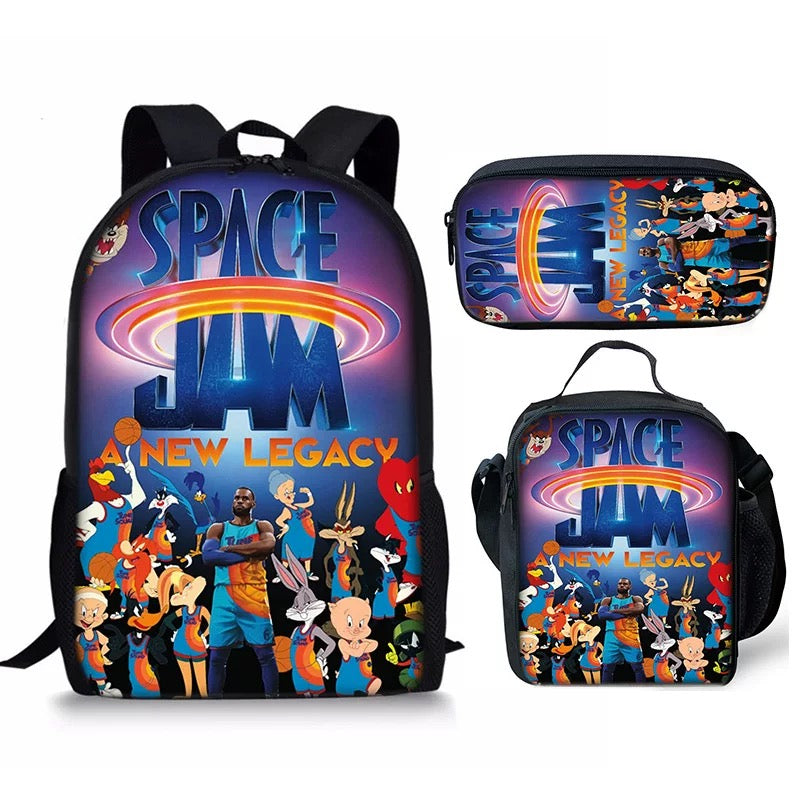 Space Jam A New Legacy Schoolbag Backpack Lunch Bag Pencil Case Set Gift for Kids Students