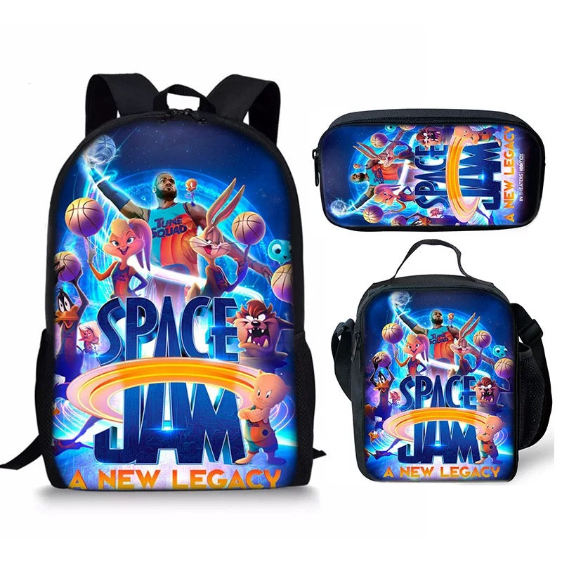 Space Jam A New Legacy Schoolbag Backpack Lunch Bag Pencil Case Set Gift for Kids Students