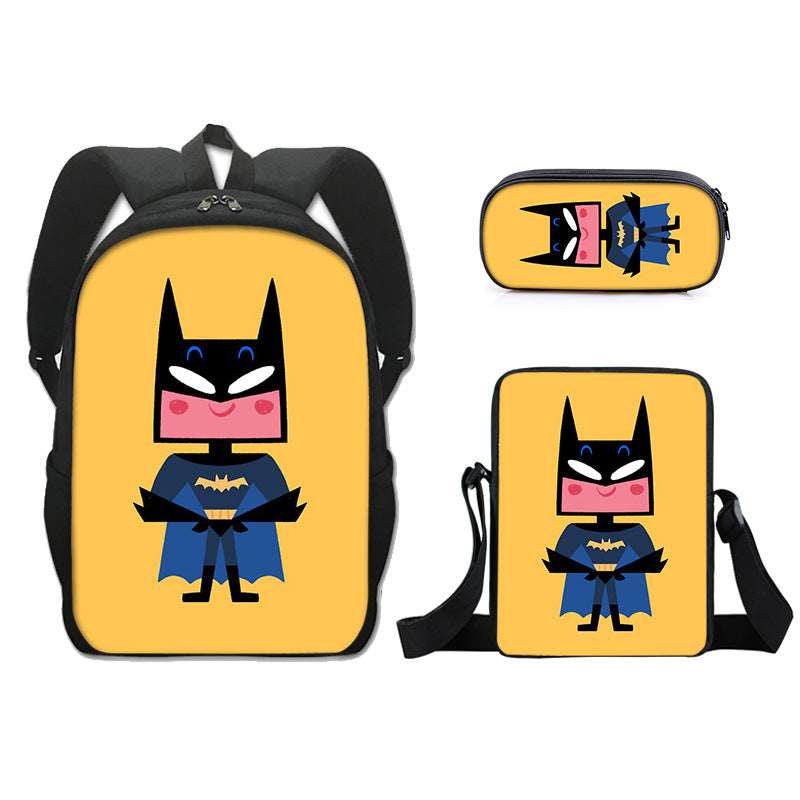 The Dark Knight Batman Schoolbag Backpack Lunch Bag Pencil Case Set Gift for Kids Students