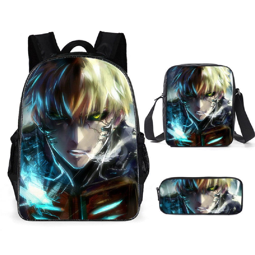 One Punch Man Schoolbag Backpack Lunch Bag Pencil Case Set Gift for Kids Students