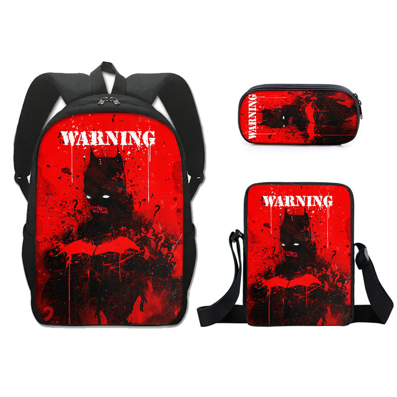 The Dark Knight Batman Schoolbag Backpack Lunch Bag Pencil Case Set Gift for Kids Students