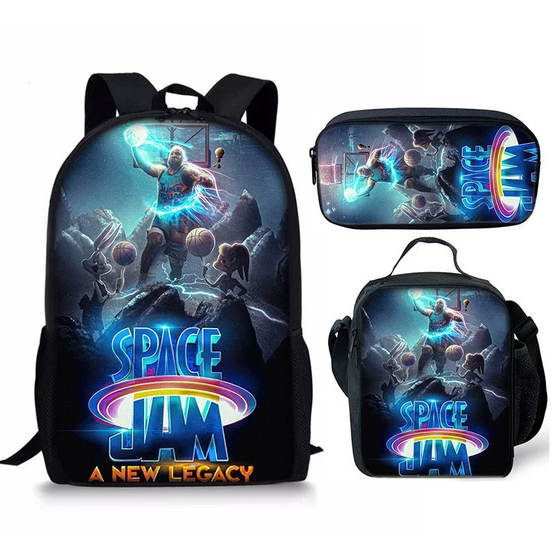 Space Jam A New Legacy Schoolbag Backpack Lunch Bag Pencil Case Set Gift for Kids Students